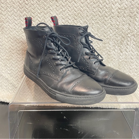 Polo Mens Black Leather Ankle Lace Up Boots Size 11DGorpcore Streetwear